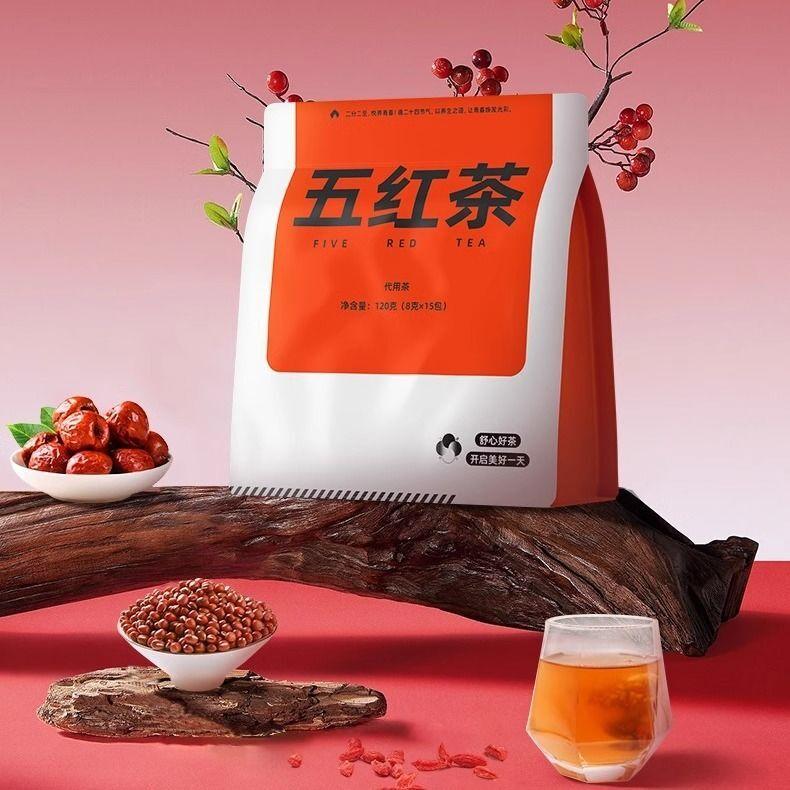 Fünf Rote Kräutertee Rote Bohne Jujube Goji Reis Mischung für Frauen