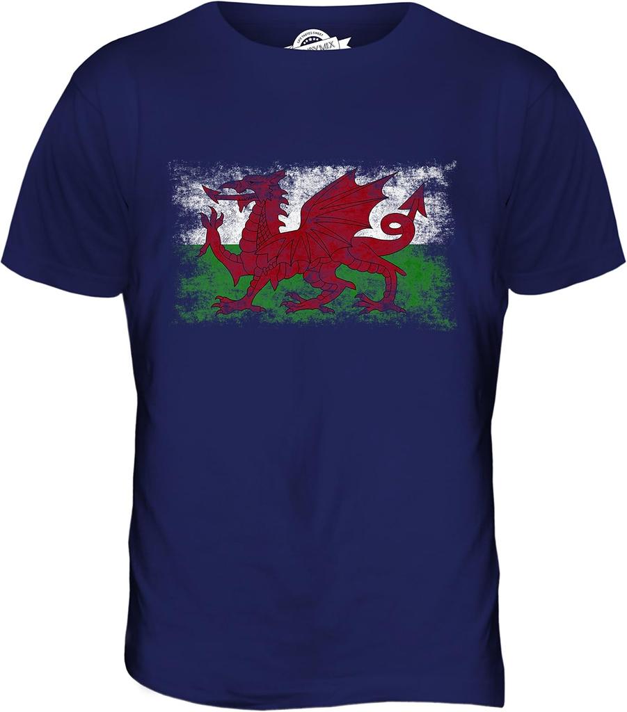 Wales Distressed Flag Mens T Shirt Top T-Shirt