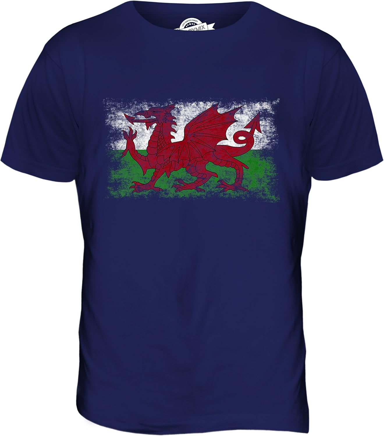 Wales Distressed Flag Mens T Shirt Top T-Shirt M