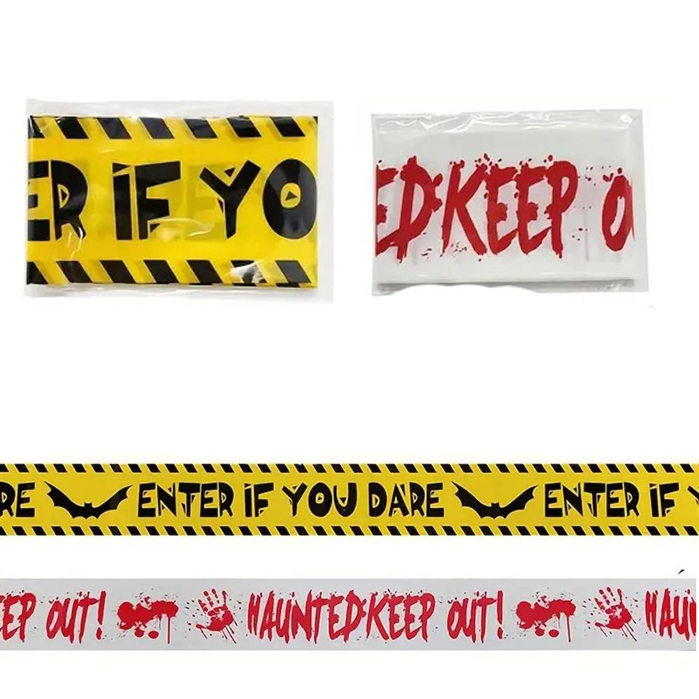 Halloween Fright Tape Bundle - Warning - Enter If You Dare - Haunted Keep Out, Halloween Decoration Caution Tape for Haunted Hou
