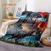 3D Cartoon Jurassic Park Dinosaur Dino Soft Flannel Blankets,Throw Blanket Comfortable Blanket for Picnic Beds Home Bedroom Kids