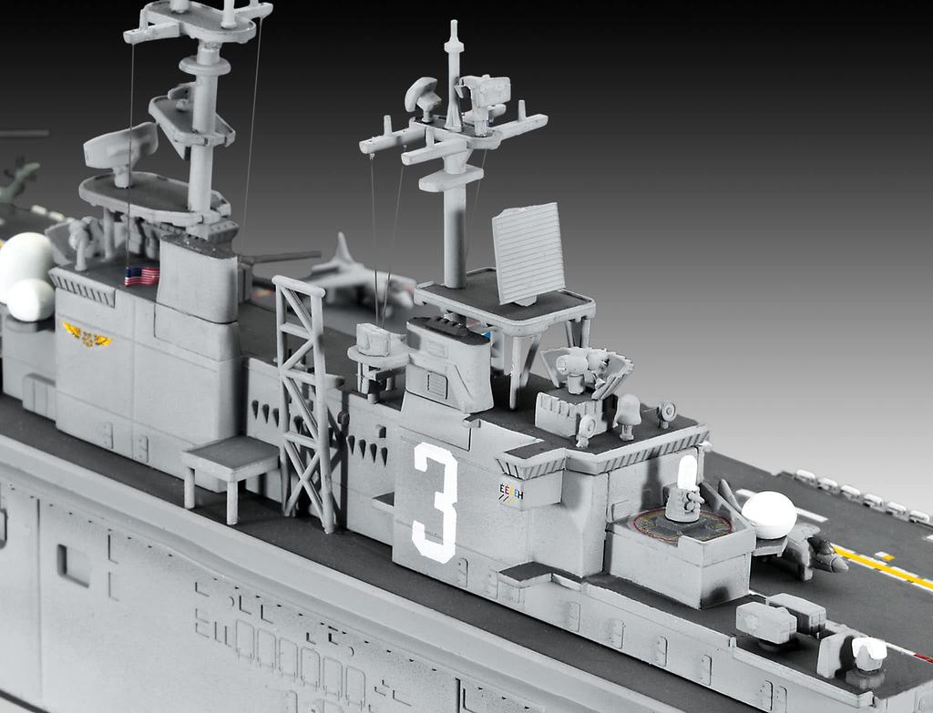 Revell 1/700 Scale US Navy Wasp-class Amphibious Assault Ship Plastic Model Kit 05178, Molded In Color