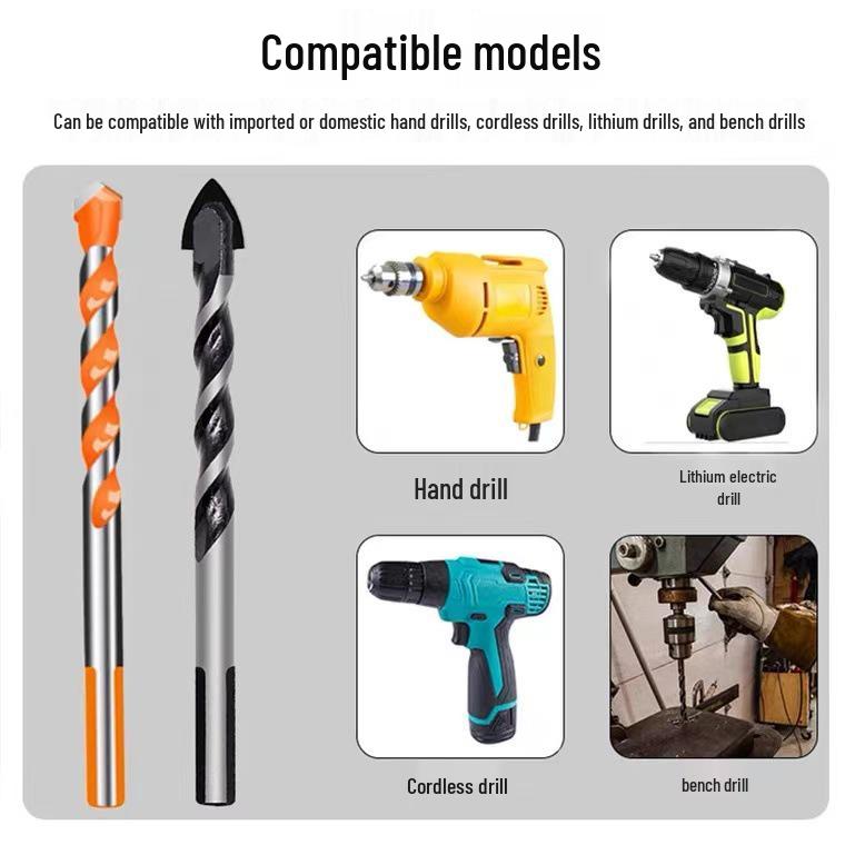 Double Thread Alloy Triangle Drill Bit for Tile, Powder Coated, 6-12mm