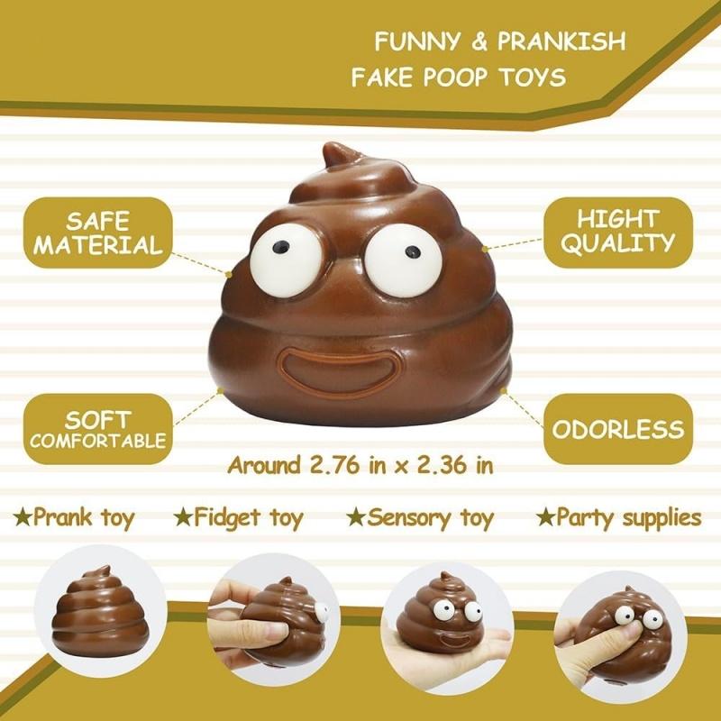 Cute Fidget Squeeze Poo Toy Stress Balls Stress Relief Sensory Funny Poop Shape Kids Adults Fidget Joke Prank Toy Party Favors