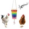 Wooden Xylophone Pecking Diversion SoundProducing Toy w Grinding Stone for Pet Chicken Parrots
