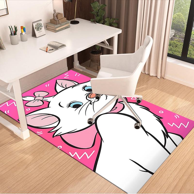 Pink Background White Cat Carpet For Playroom Bedroom Living Room Sofa Home Decorkids Game Area Rug Nonslip Floor Mat