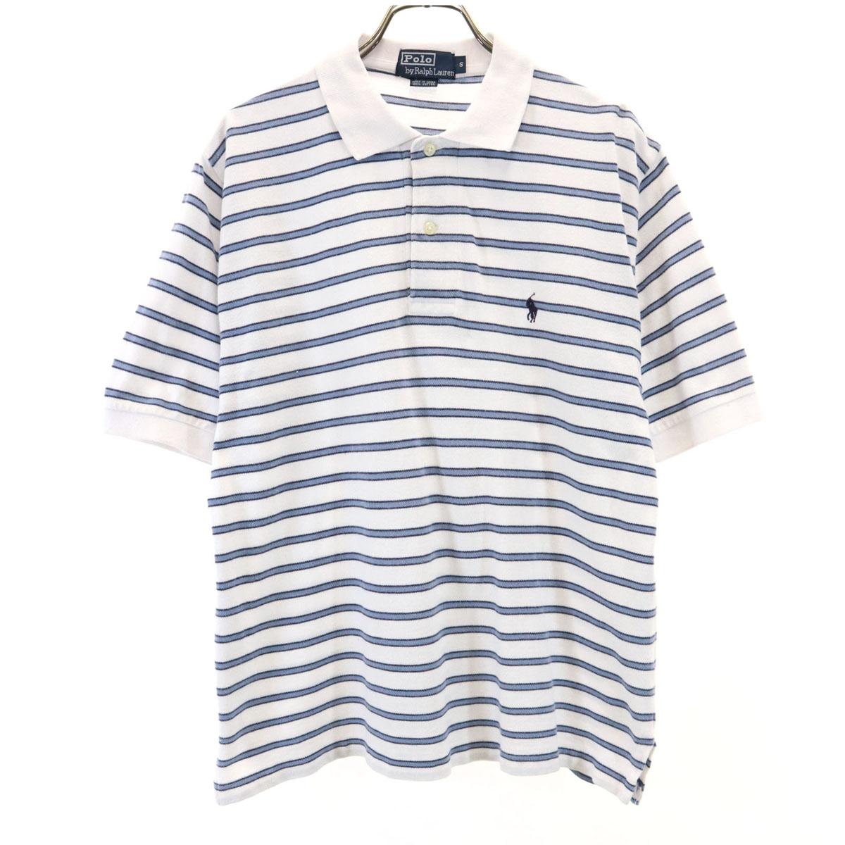 

Polo by Ralph Lauren Border Pattern Short sleeve Polo shirt S white Fawn Men s Used