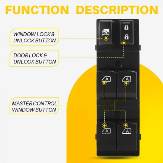 Driver Left Master Power Window Control Switch For 2009 10-2012 Nissan Maxima EK