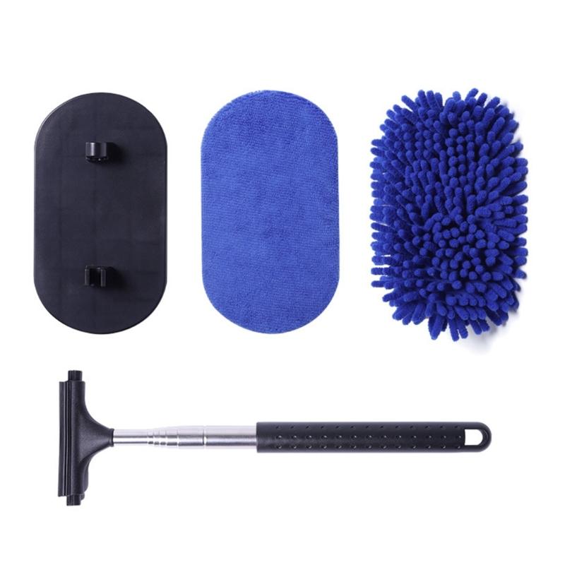 Windshield Window Cleaner Tool Car Window Cleaner with Reusable Microfiber Pads Expandable Car Window Cleaner Tool set 1