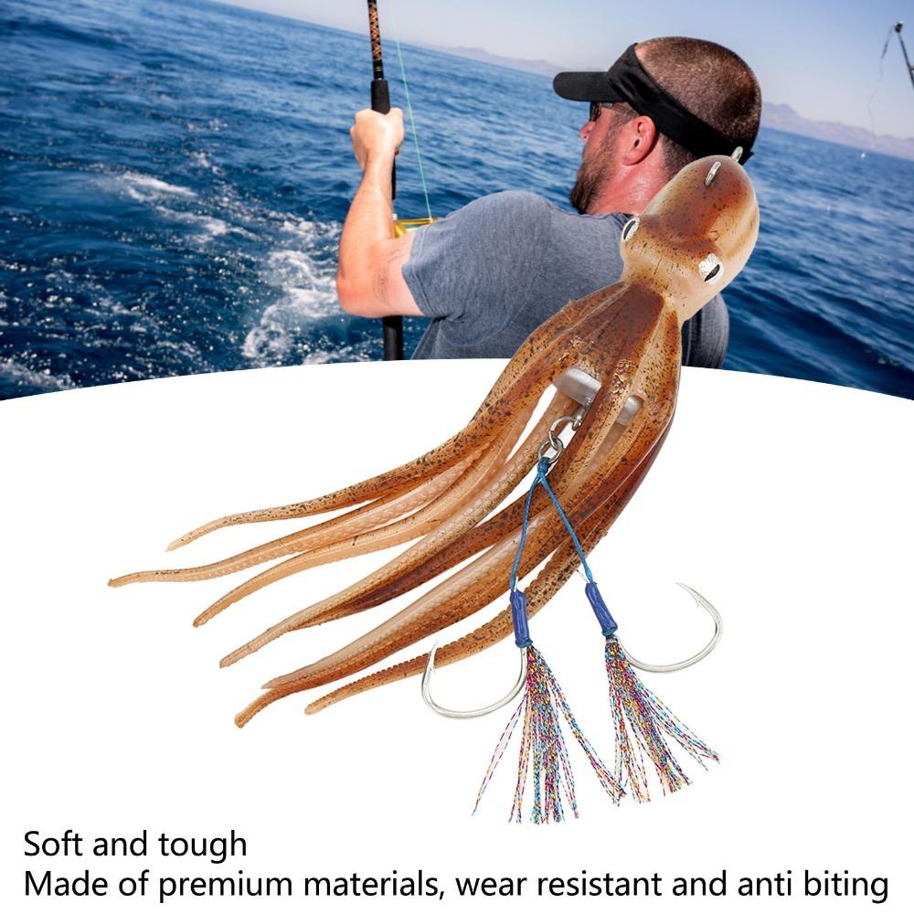 Soft Fishing Squid Bait TPE Fishing Octopus Lure Durable Squid Jig Bait  Saltwater Ocean Fishing