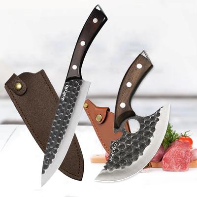 2PCS Multi-purpose Chef's Knife Stainless Steel Boning Knife Kitchen Vegetable Cutter Butcher Meat Cleaver Beef Cutting Knives