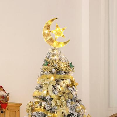 Décoration Étoile Lune LED pour Sapin de Noël Acrylique Ornement de Noël Économie d'Énergie Lampe Brillante Décor Festif Maison Chambre