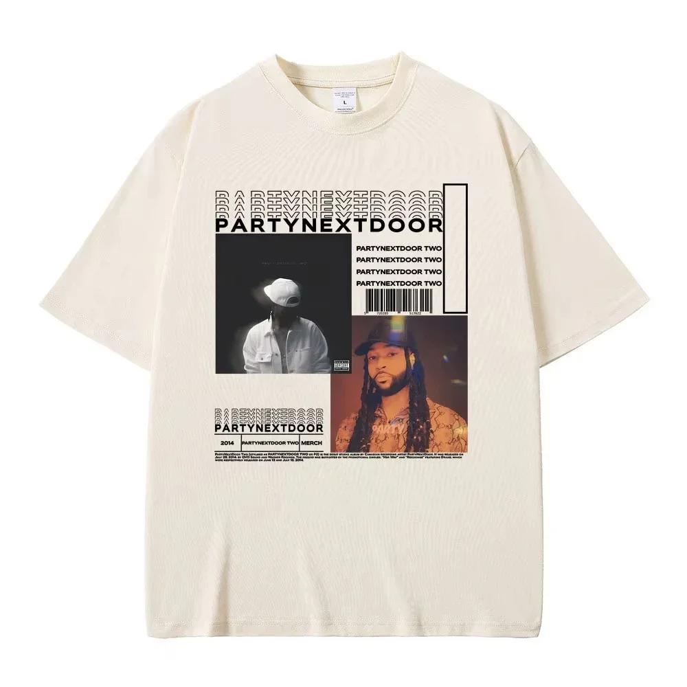 Rapper Partynextdoor Two Album Graphic Tshirt Male Hip Hop Vintage Printed Tshirts Unisexs Wounisex Cotton Tees Oversized Black