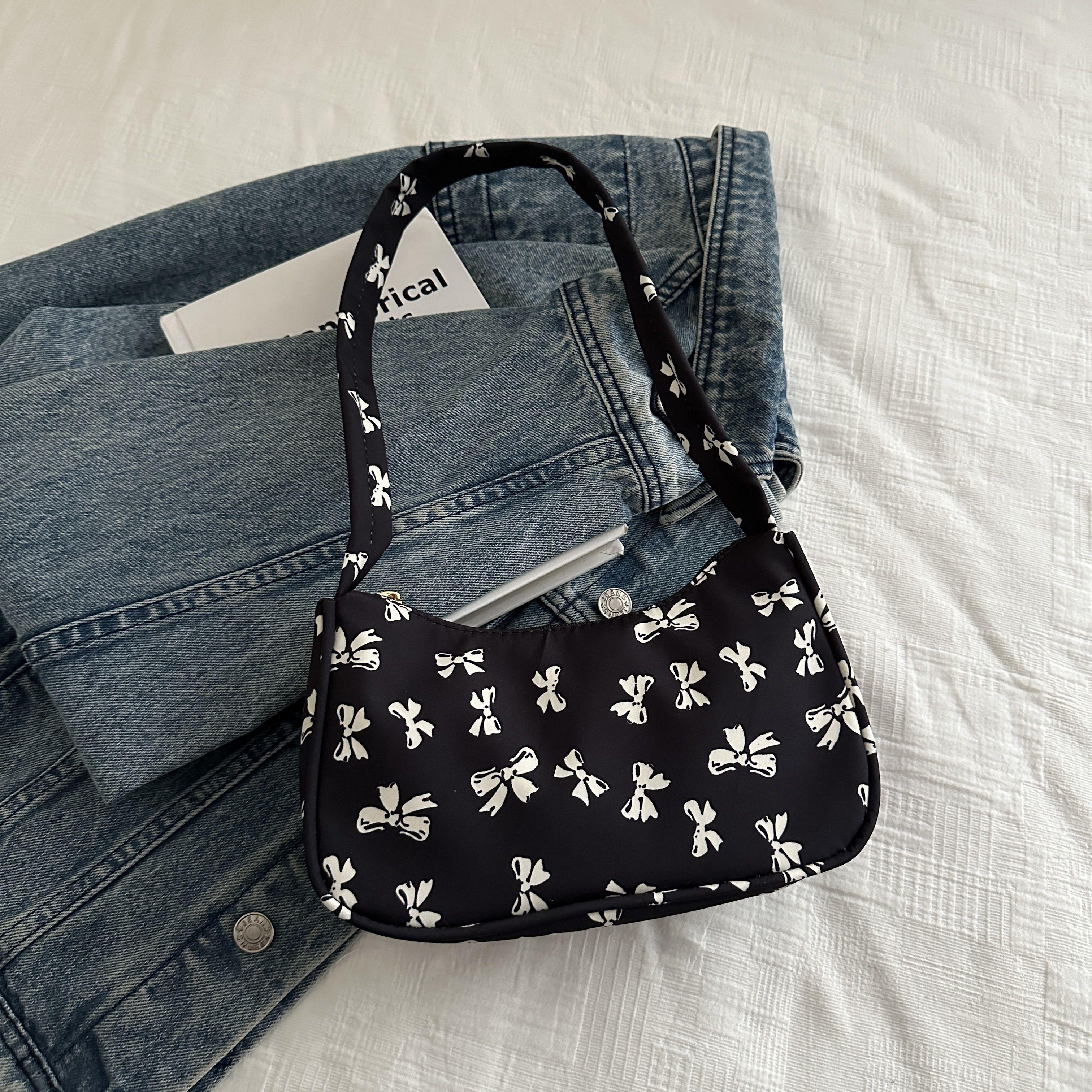 

Floral Canvas Bag Versatile Butterfly Design underarm bag Vintage Design Tote Bag Sweet Women s shoulder Pouch Girl Tote Handbag