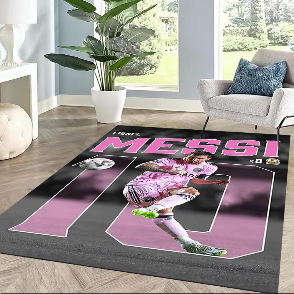 Messi's Iconic Number 10 Square Rugs Are a Great Choice for Living Rooms, Bedrooms, Home Décor, and As Gifts.