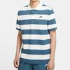 Nike Round Neck Striped Casual Short Sleeve Polo Shirt Men Tops Blue DJ0330-058