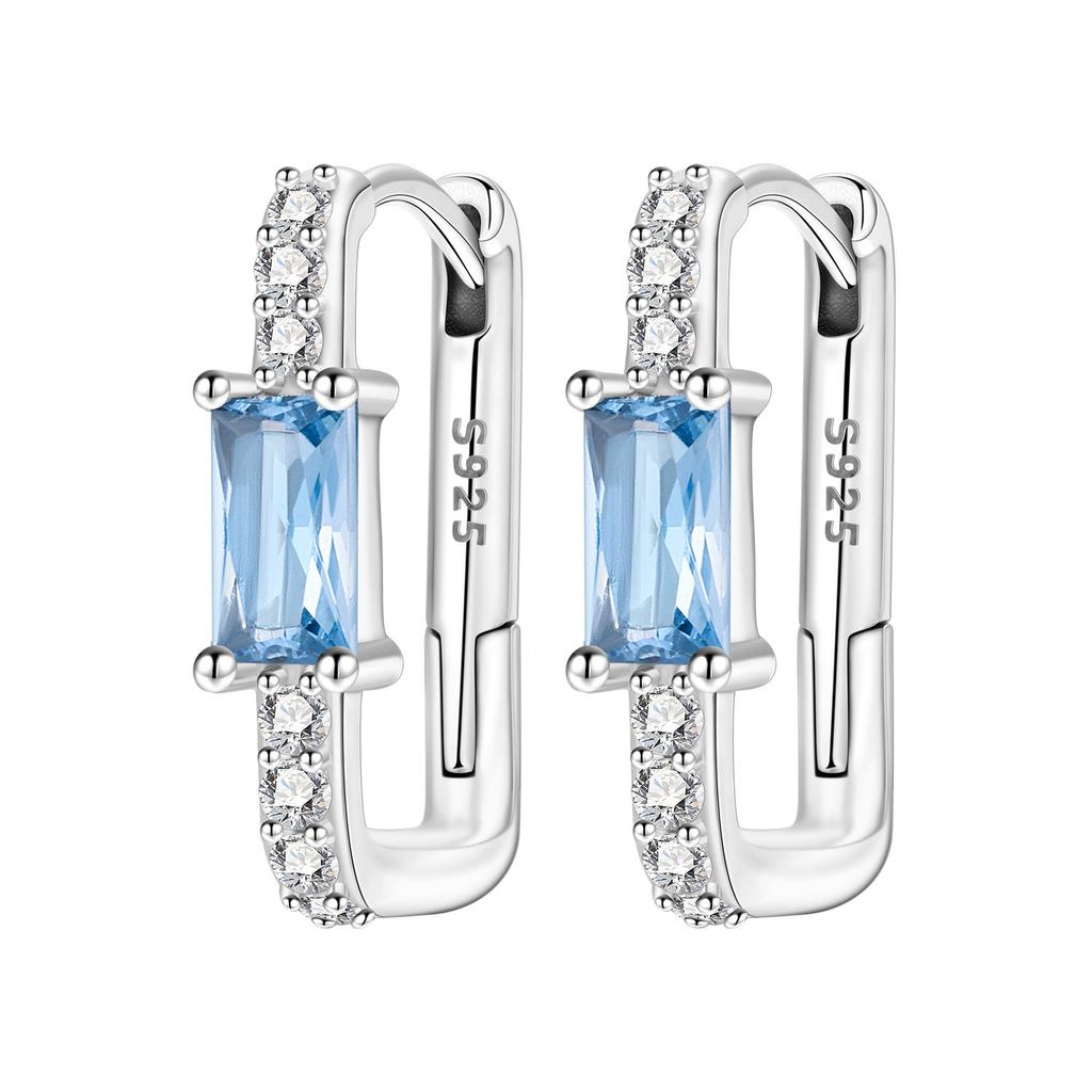 Orstarry 925 Silber Blauer Zirkon Sternenhimmel Ohrring Original Schmuck Creolen Damen Schmuck Party Trendige Geschenke