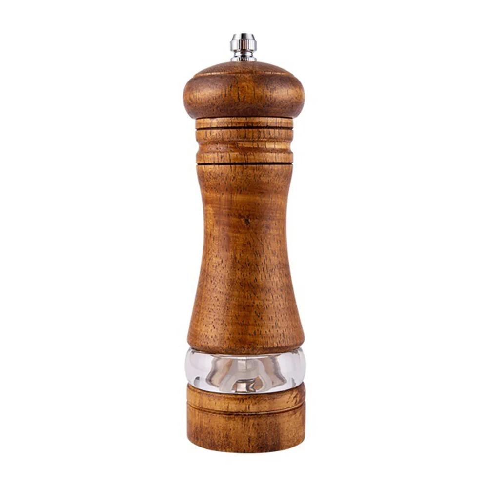 

6 Inches Salt and Pepper Grinder Sets Mill Ground Seasoning Bottle Ceramic Core Solid Wood Kitchen Supply