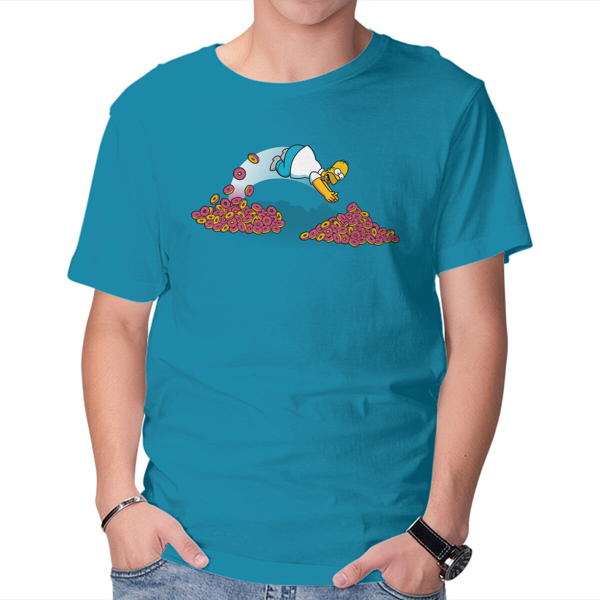 Unisex Crew Neck T-Shirt Donut Lover Graphic Short Sleeve Casual Tee M