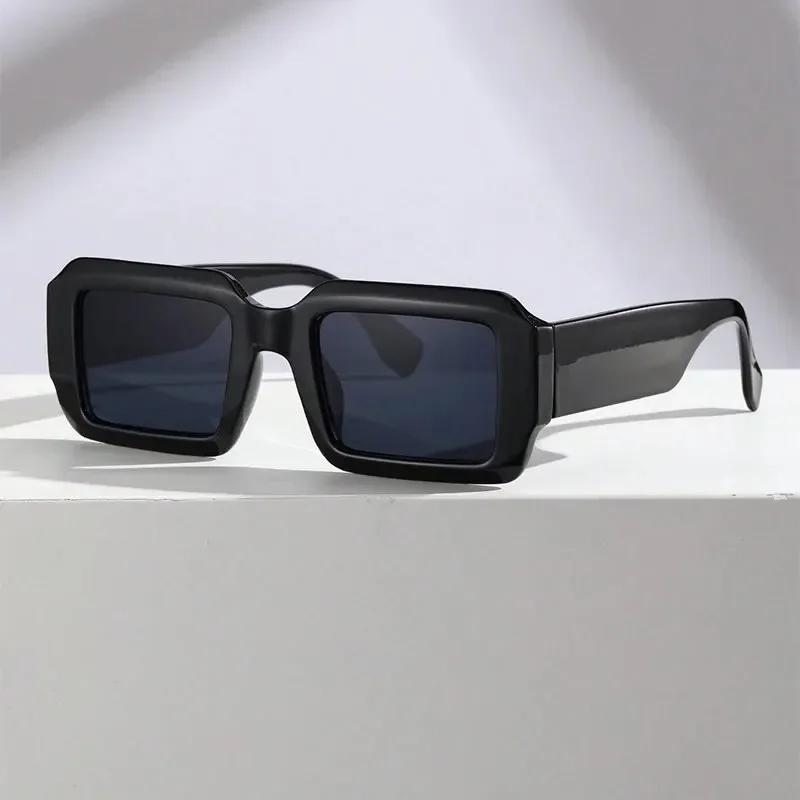 

1PC Plastic Frame Rectangular Fashion Decorative Glasses Street Photography Daily Travel black