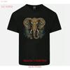 An Elephant With Tribal Markings Mens Cotton T Shirt S 2xl Vintage Washed Breathable Graphic Streetwear Stylish Stretched