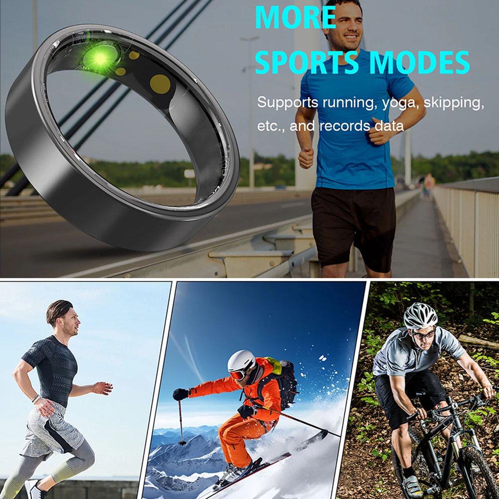 Unisex Waterproof Smart Fitness Ring: Heart Rate & Blood Oxygen Tracker, Multi-Mode Sport Accessory