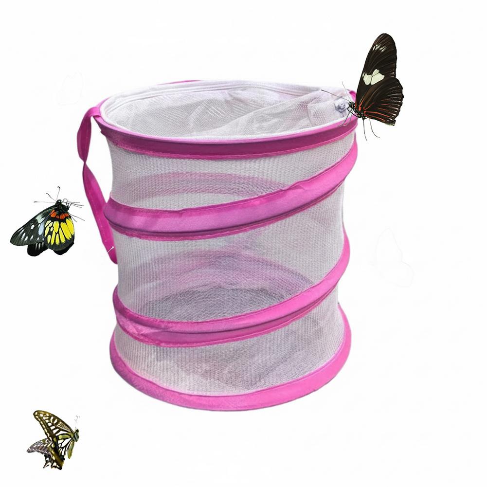 Foldable Insect Cage Butterfly Habitat Clear Mesh Enclosure Breathable Ventilated Insect Cage Net Cloth Hatch Cage For Outdoor