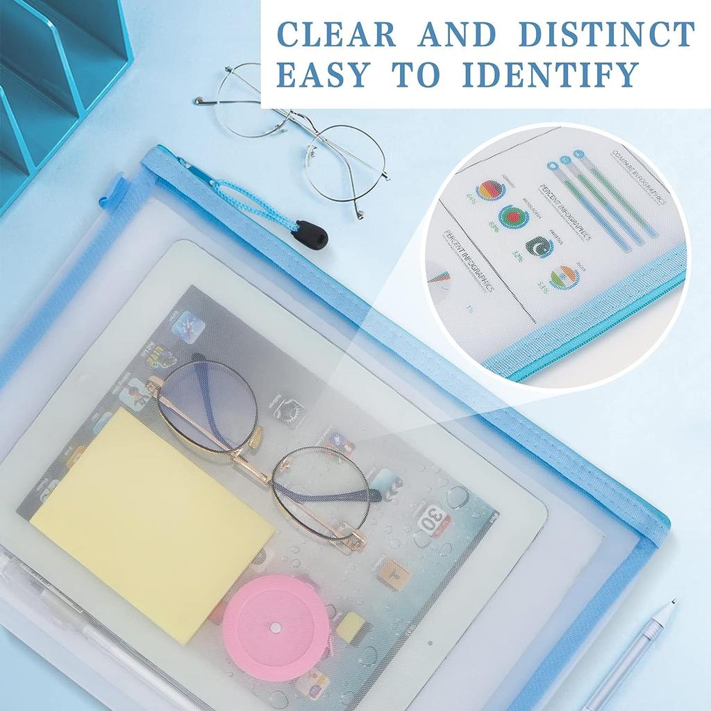 3Size Zipper Nylon Mesh Zipper Pouch Mesh Cosmetic Bags Makeup Bags Pencil Case Travel Bags for Cosmetic School Office Supplies