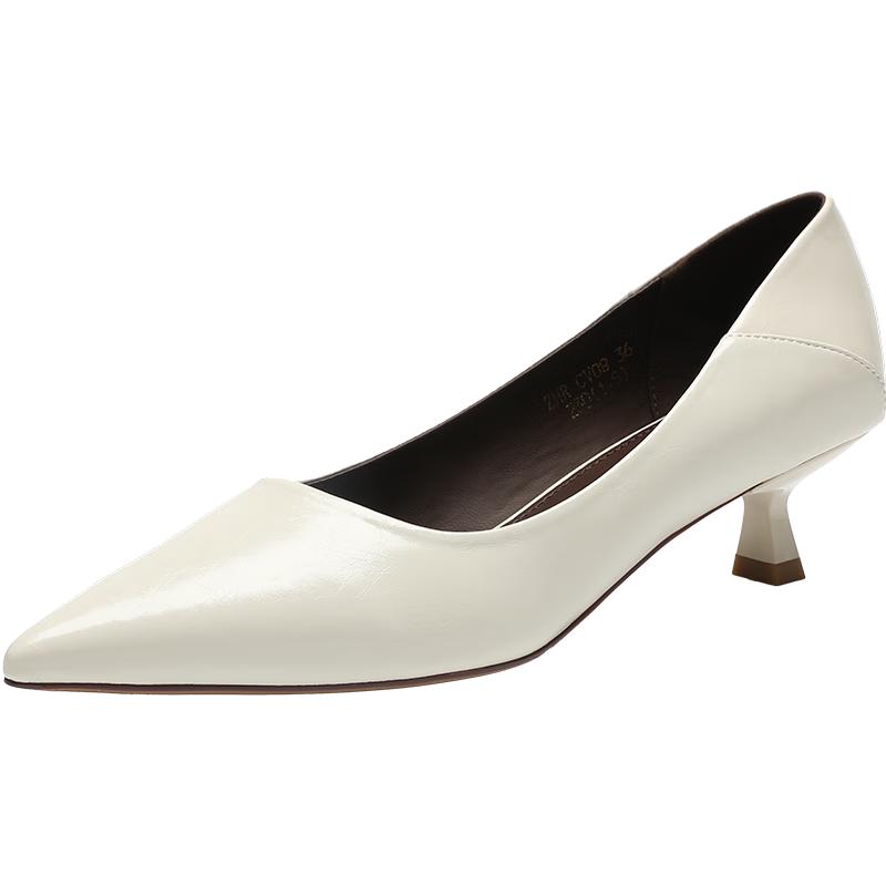 ZHR Women s Elegant Pointed Toe Kitten Heel Pumps 37