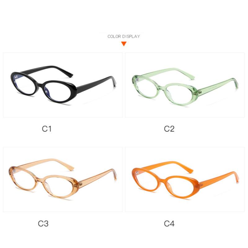 Kleine Fassung Blaulichtfilter Ovale Myopiegläser Rezeptbrille Damen Herren Optische Brille 0 -0.5 -0.75 Bis -6.0