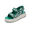 Summer new thick-bottomed cool slippers women's thick-bottomed plaid sports and leisure beach slippers