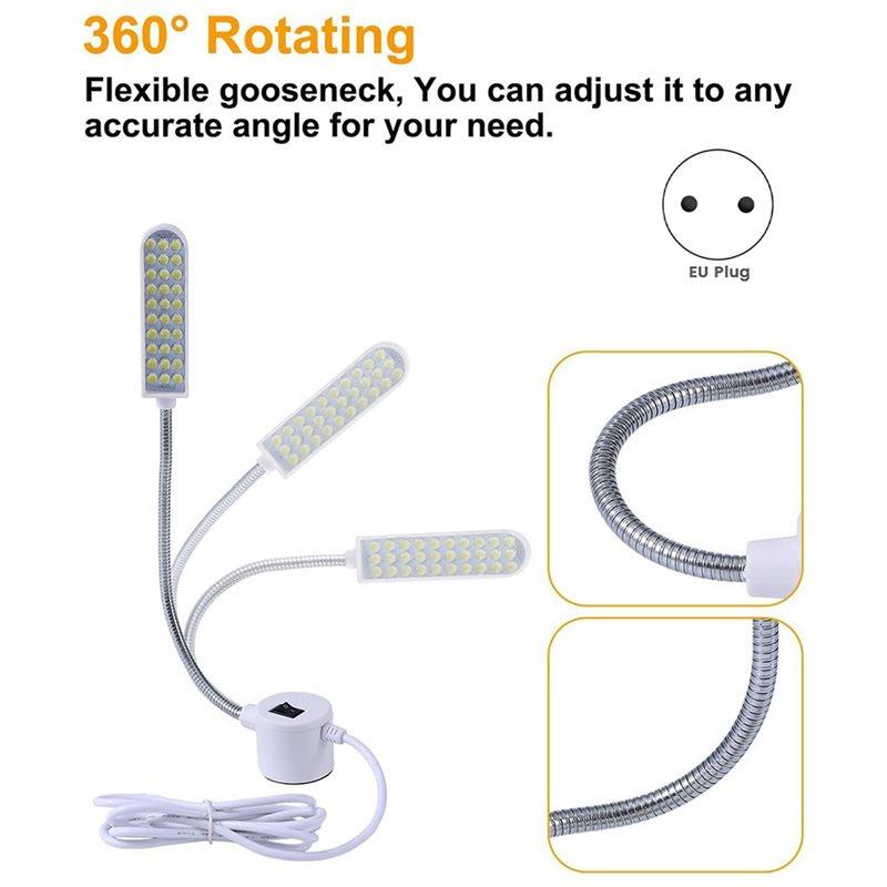 30 LED Sewing Machine Light With Magnetic Base And Flexible Gooseneck, Portable Work Light 4Pack EU Plug