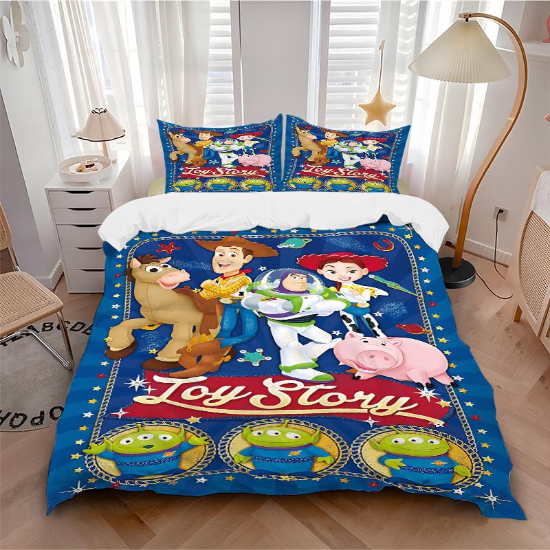 Toy Story Characters Print 3Pcs Bedding Setduvet Cover With 2 Bedropillowcase Home Birthday Gift