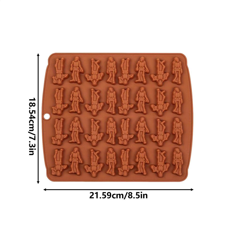 Halloween Chocolate Molds Jellies Skeleton Mould Easy Release Reusable Silicone Molds for Candy Chocolate Gummy Halloween cookie