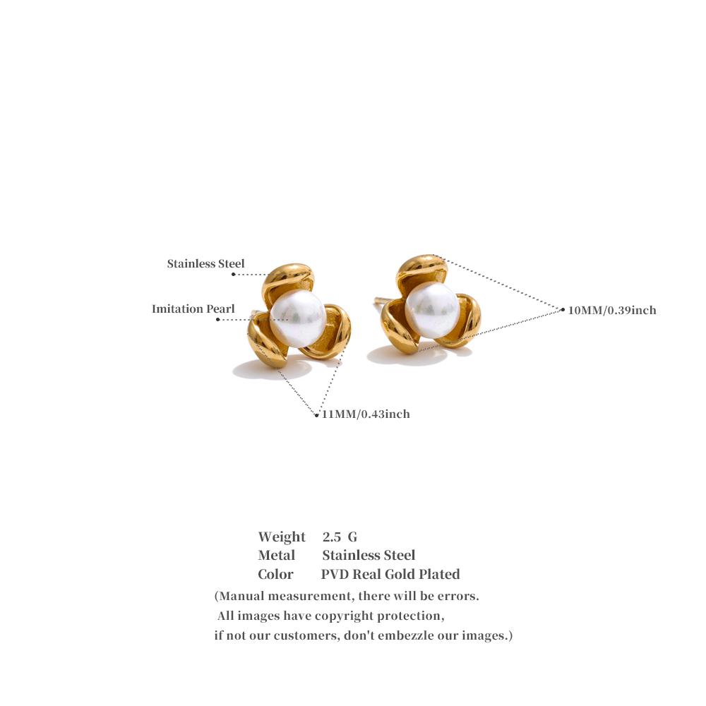 Eetit Beliebte simulierte Perlen Blume Ohrstecker für alle Anlässe 316L Edelstahl Vielseitiger täglicher schicker Schmuck