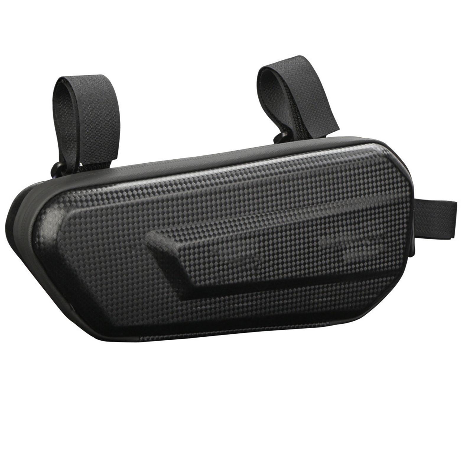 Bike Top Tube Bag Hard Shell Strap Fixing Multifunctional Bike Phone Front Frame Bag for Cycling Black