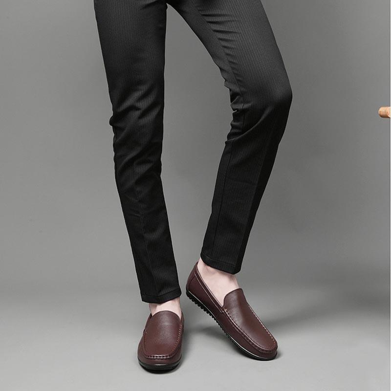 Luxury Leather Casual Shoe White /black and Brown Slip on Soft Soles Casual Shoes Bean Shoes Men Loafers Fashion Flats Sneakers