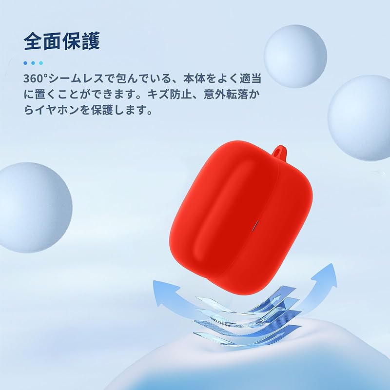 For Sony LinkBuds Fit WF-LS910N for Case Cover [NOUKAJU] Wireless Earphones Silicon Protective Case (With Carabiner + Strap Included) ) Fall