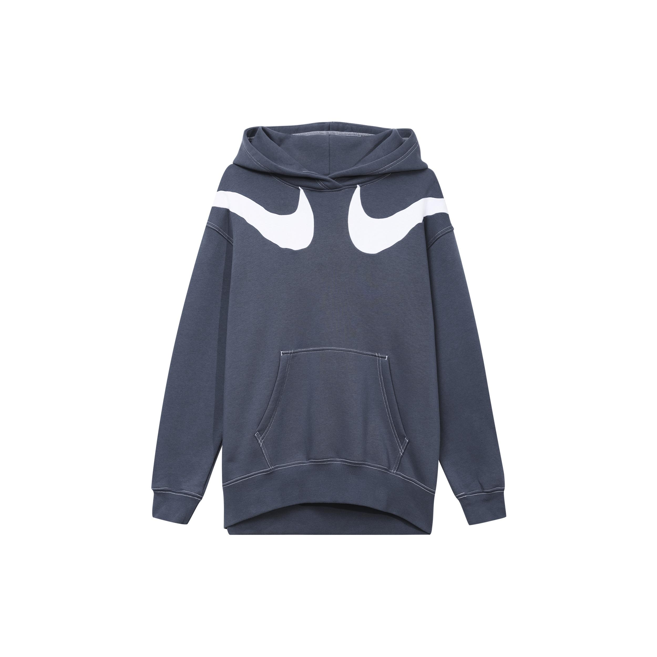 (WMNS) Nike As W Nsw Swsh Flc Gx Hoodie Casual Sports Knit Pullover Hoodie Navy Blue Women s DD5581-437 M