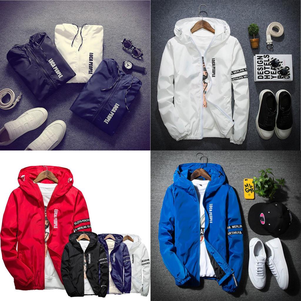 Premium Quality Men's Casual Hooded Coat Slim Fit Jacket Stylish Windbreaker Hoodie