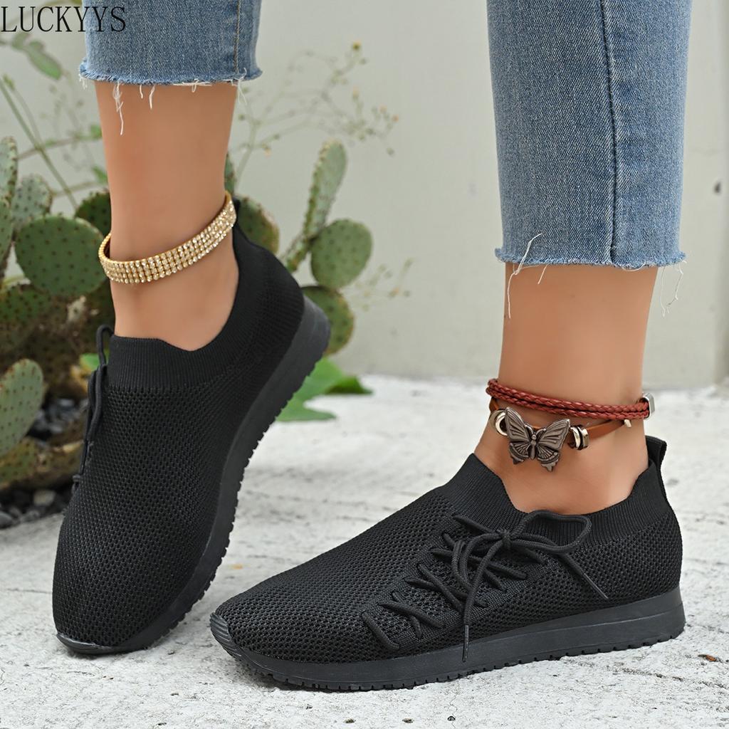Fashion Spring New Women's Sports Shoes, Fashionable, Breathable, Lightweight, Non-slip, Wear-resistant, Casual Sports Shoes, Flat Shoes