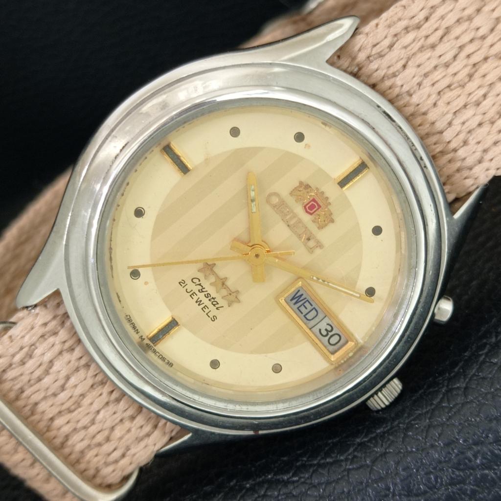 

JAPAN VINTAGE ORIENT CRYSTAL AUTOMATIC 46941 MENS ORIGINAL DIAL WATCH a704969-1