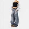Herbst/Winter Damen Retro Gewaschene Distressed Loose Wide Leg Jeans