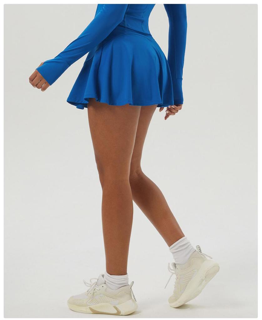 Women's A-Line Yoga Skort with Hip-Lifting and Anti-Exposure Design - Casual Sports and Tennis Skirt with Fitness Pocket