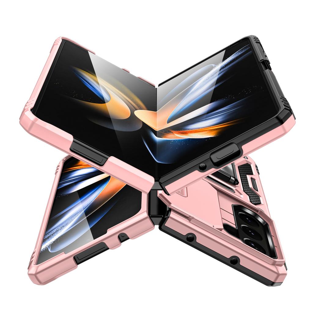 Armor Series For Samsung Galaxy Z Fold6 5G Kickstand Case Slide Lens Cover PC+TPU Phone Shell