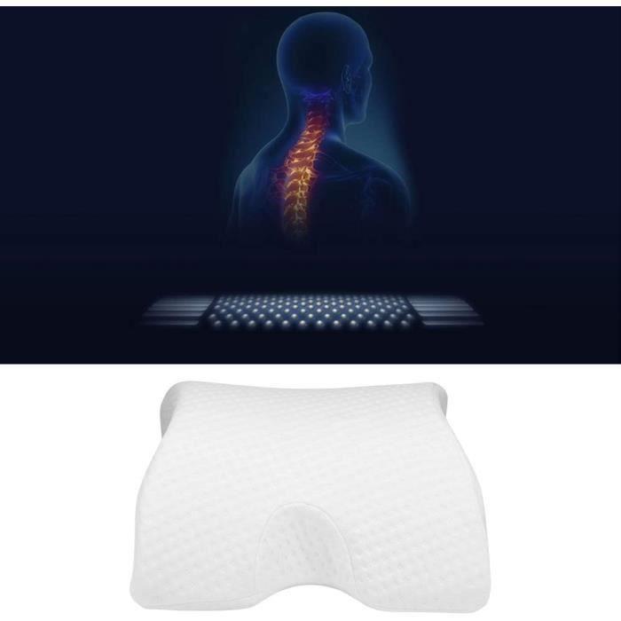Oreiller cervical - t2669 - Coton à mémoire de forme - Confort médium - Réduit les maux de dos