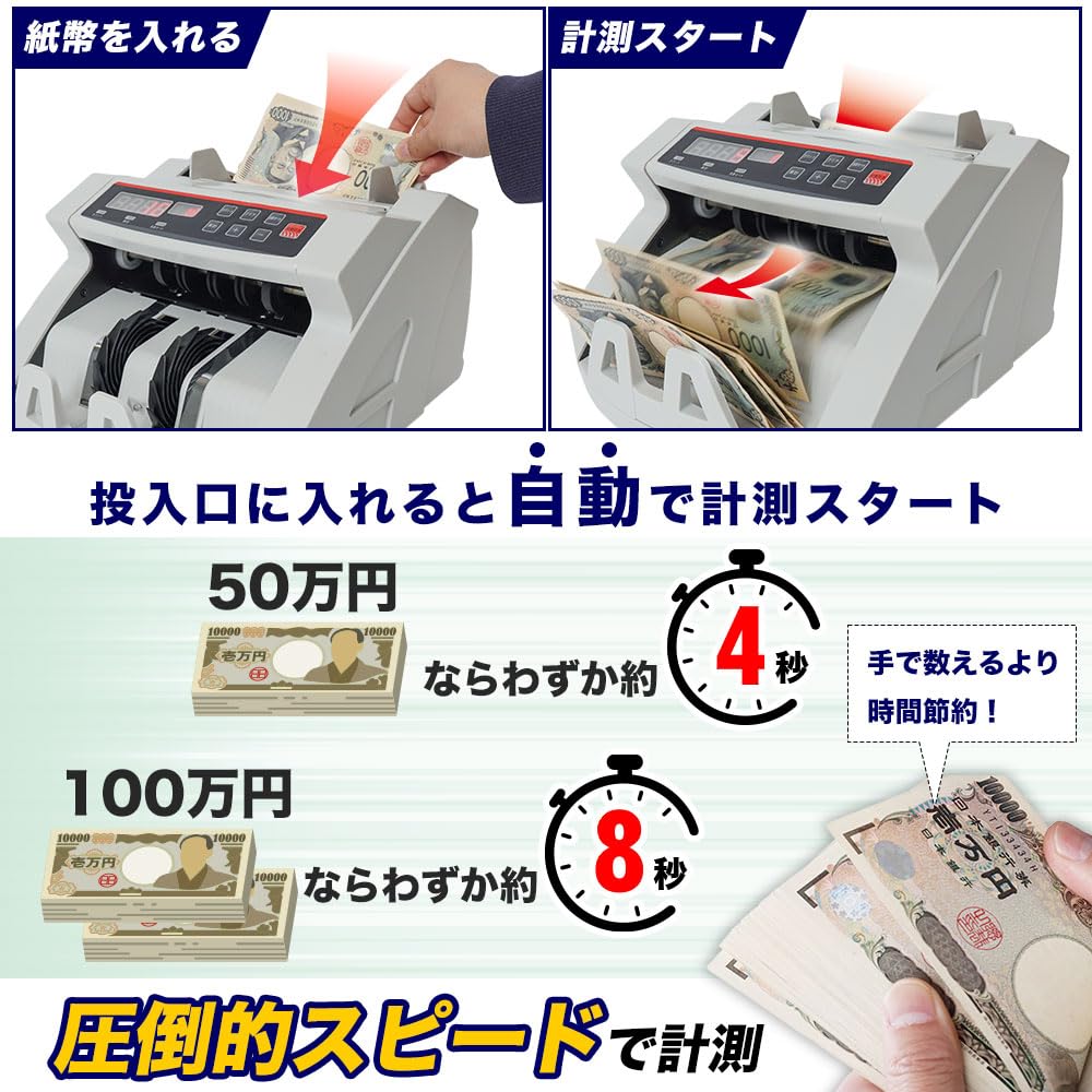 THANKO Money Counter Banknote Calculator Automatic Calculator Bill Count New Banknotes Electric Auto Banknote Counter SHEC25SWH