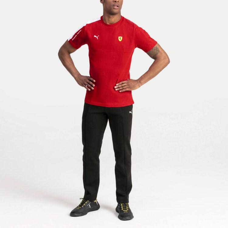 Puma Ferrari Racing Series Casual Sporty Patchwork Crew Neck T-Shirt Men Tops Red 595427-01