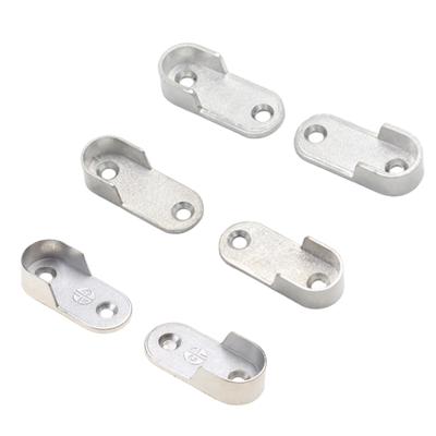 4x Alloy Oval Wardrobe Hanging Rail Support Wardrobe Rod Socket Fitting Round Bracket Thicken Metal Closet Rod Brackets