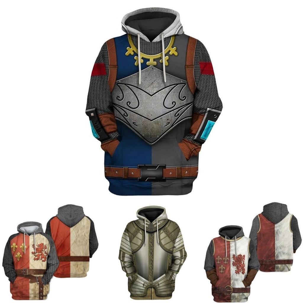 Medieval Knight Hoodie Pullover For Men And Women With Vibrant 3d Printing Design